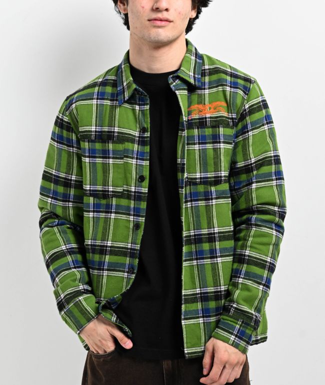 Anti-Hero Eagle Green Flannel Shirt Jacket - Anti-Hero Skateboards
