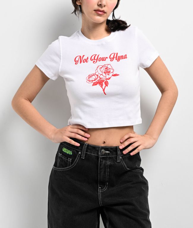 Bella Dona Not Your Hyna White Crop T-Shirt - Bella Dona