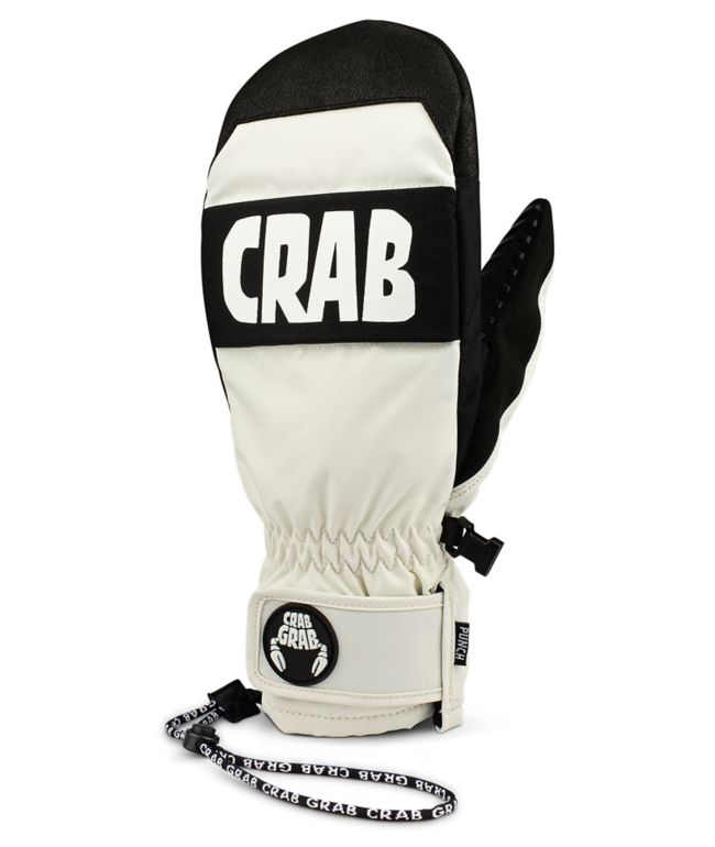Crab Grab Punch White Snowboard Mittens - Crab Grab