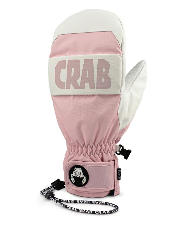 Crab Grab Punch Light Pink Snowboard Mittens - Crab Grab