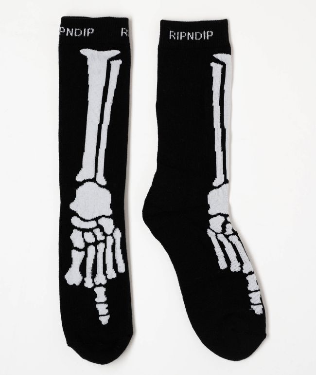 RIPNDIP Skelly Nerm Black Crew Socks - RIPNDIP