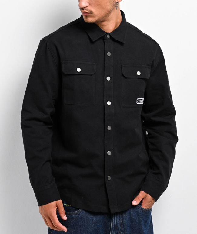 Pro Club Heavyweight Black Half Zip Work Shirt | Zumiez