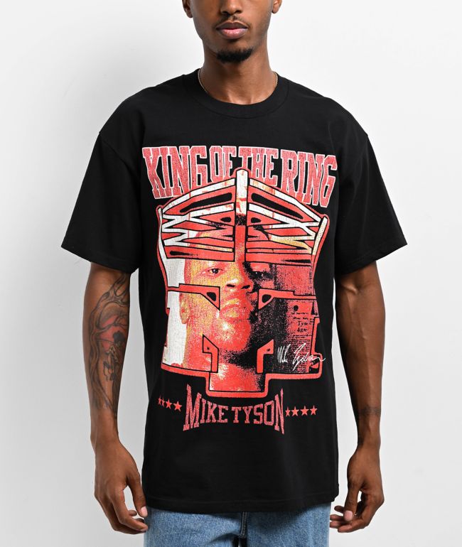 Mike Tyson King Of The Ring Portrait Black T-Shirt - Mike Tyson Collection