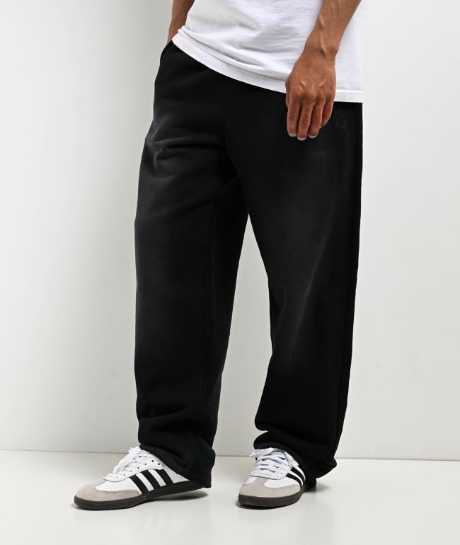 Ninth Hall Fundamentals Sunbleached Black Wash Loose Sweatpants - Ninth Hall Fundamentals