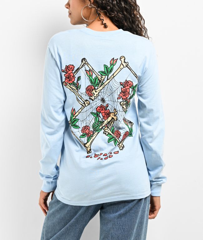 XPLR Roses Logo Light Blue T-Shirt | Zumiez