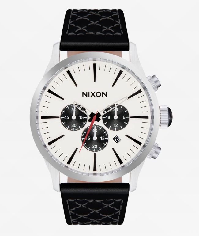 Nixon 51-30 Chrono Leather Black & Charcoal Analog Watch