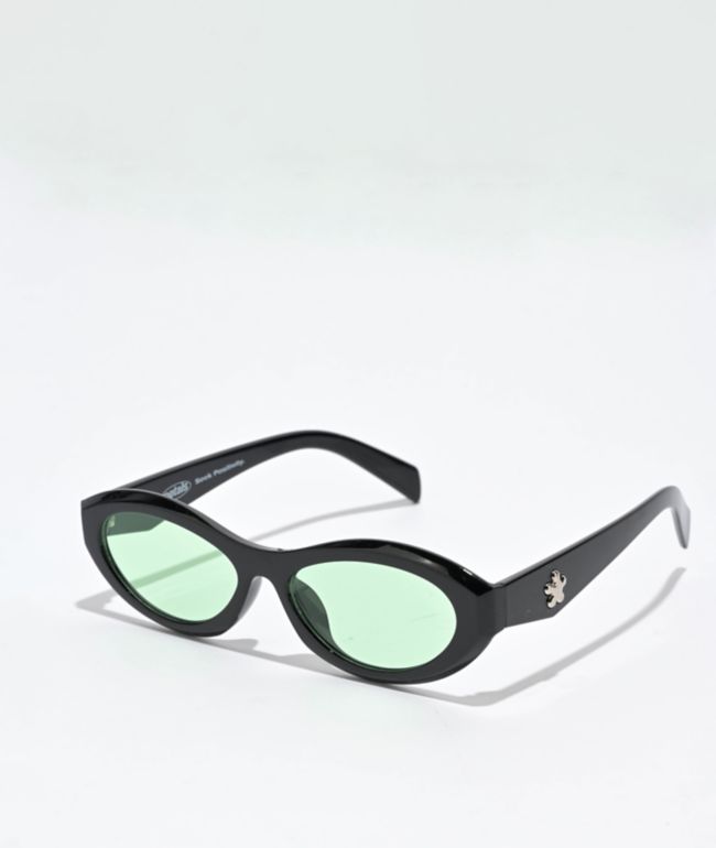 Petals and Peacocks Dahlia Black & Green Sunglasses - Petals and Peacocks