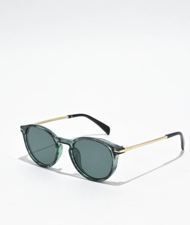 Transparent Green Round Sunglasses - Eyeking