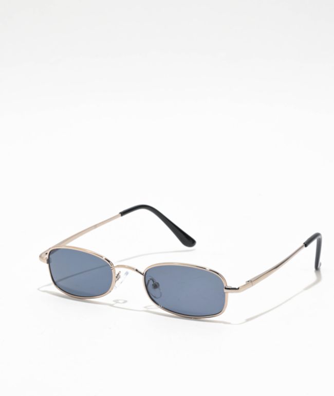 Mini Blue & Silver Oval Sunglasses - Eyeking