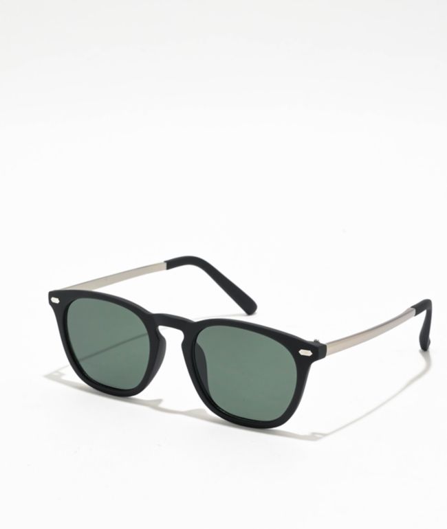 Round Black & Green Sunglasses - Eyeking