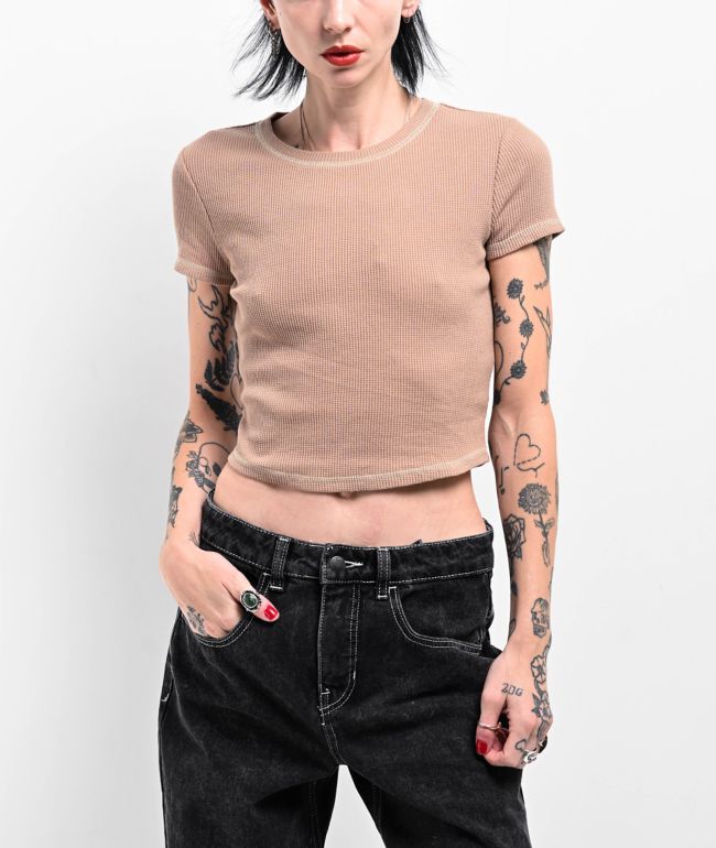 Zine Carmina Chantrelle Thermal Crop T-Shirt - Zine