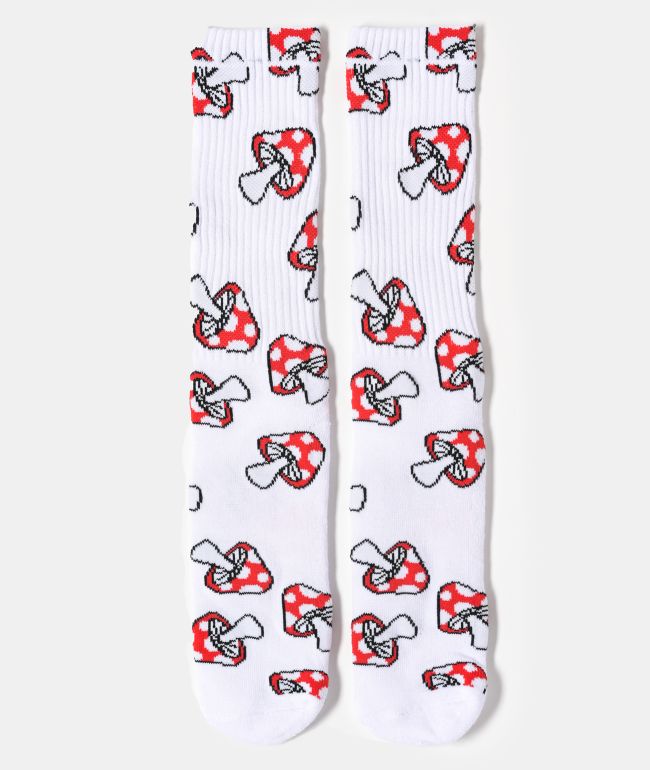 HUF Shrooms White Crew Socks - HUF