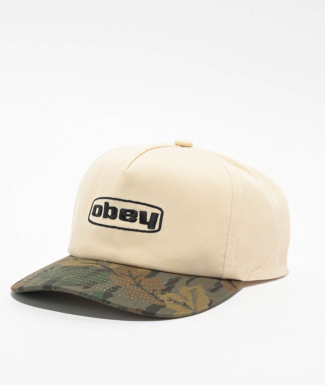 Obey Rankin Natural & Camo Snapback Hat - Obey