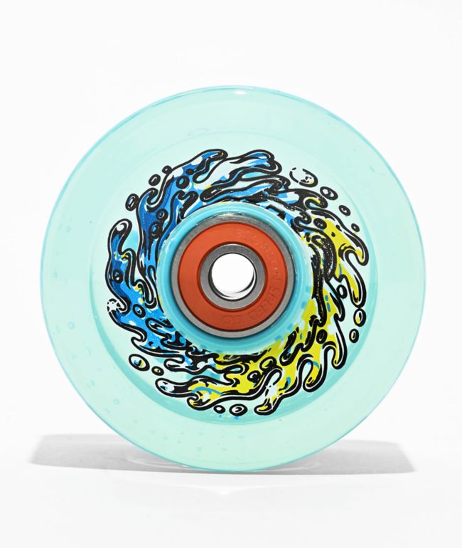 Slime Balls Light Ups LED Chrome Surfer OG 66mm 78a Clear Blue Cruiser Skateboard Wheels - Slime Balls