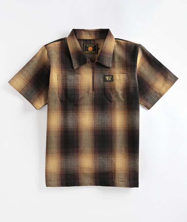 レビューの多い高評価商品特集！ Brown County FB Checker Zumiez | Shirt Sleeve Short Zip テーブル・チェア・ハンモック