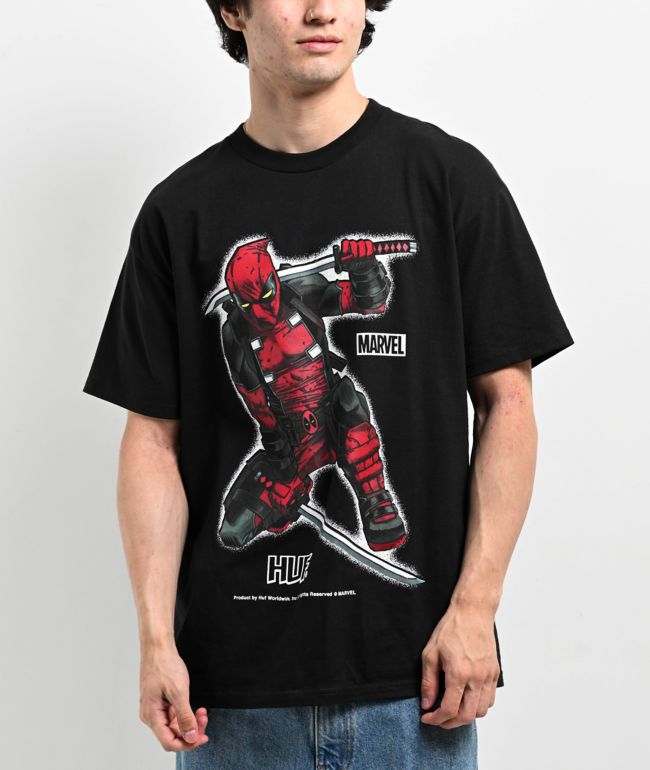 ◆HUF◆HUF x Deadpool Brooding 半袖Tシャツ Black 送料込 HUF x Deadpool Brooding Black T-Shirt | Zumiez