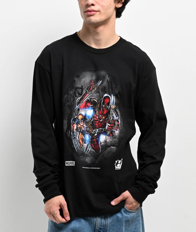 HUF x Deadpool Brooding Black T-Shirt | Zumiez