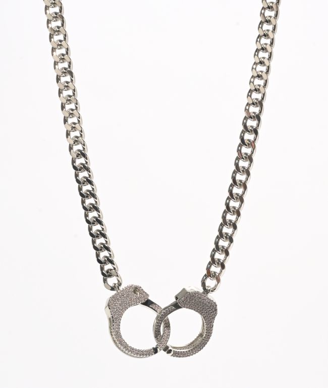 Broken Promises Handcuff Silver 20" Chain Necklace - Broken Promises