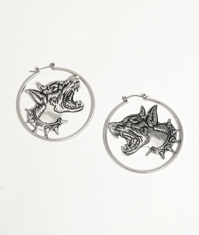 Broken Promises Big Bark Silver Hoop Earrings - Broken Promises