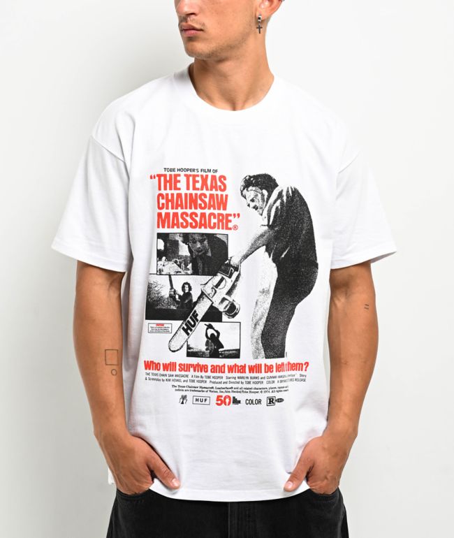 HUF x Texas Chainsaw Massacre Box Office White T-Shirt | Zumiez