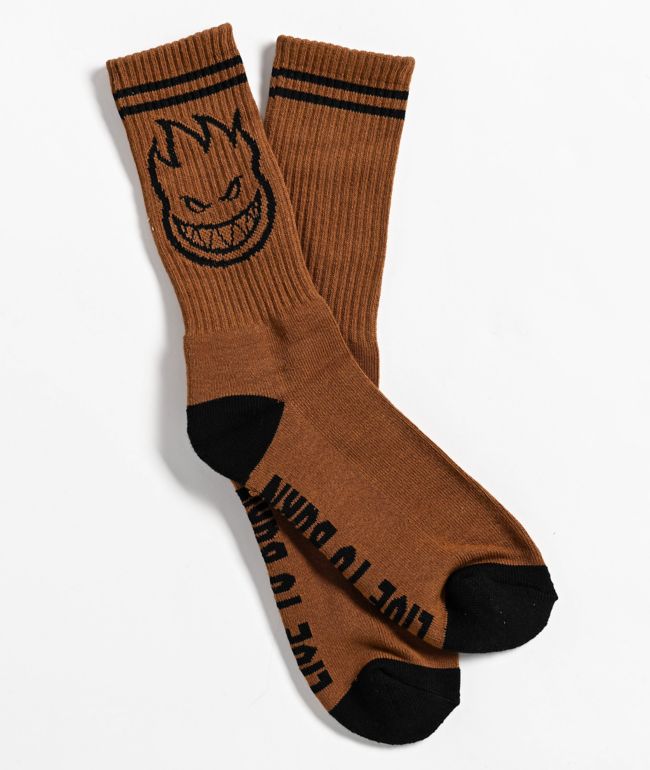 Spitfire Bighead Tan & Black Crew Socks - Spitfire