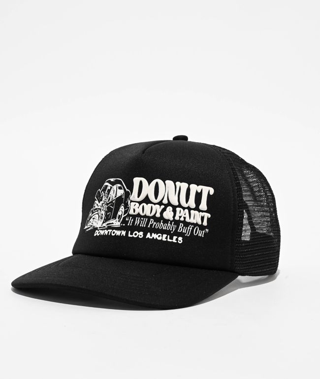 Donut Body & Paint Black Trucker Hat - Donut