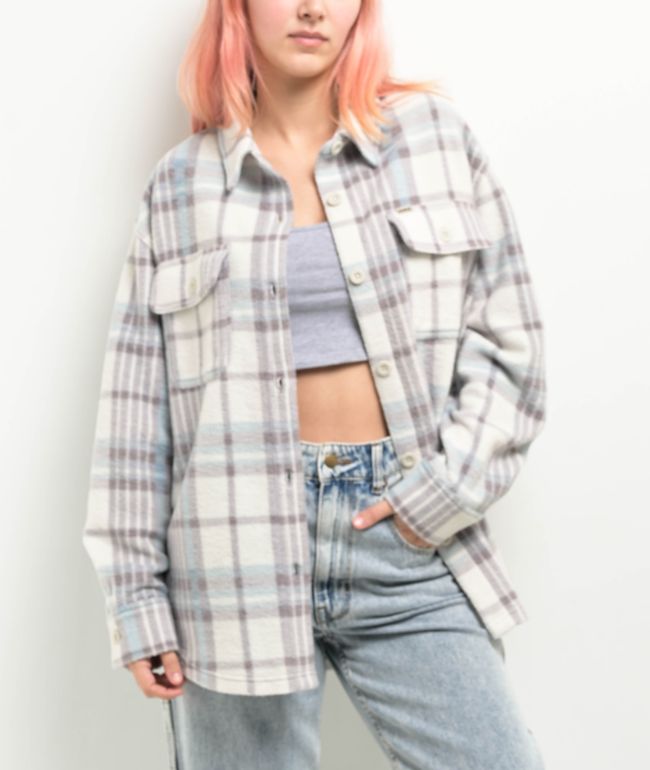 Dravus Eclipse Brown, White, & Blue Flannel Shirt - Dravus