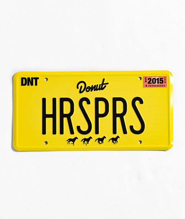 Donut HRSPRS Yellow License Plate - Donut