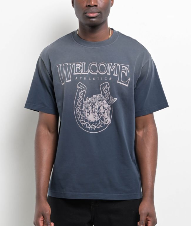 Welcome Mascot Enzyme Wash Navy T-Shirt - Welcome Skateboards