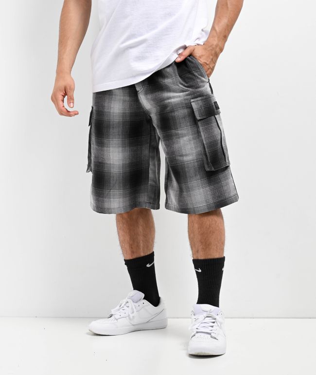 FB County Checker Grey Cargo Shorts - FB County
