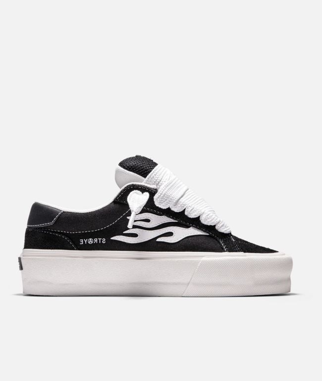 Straye Logan Stomper Black & White Skate Shoes