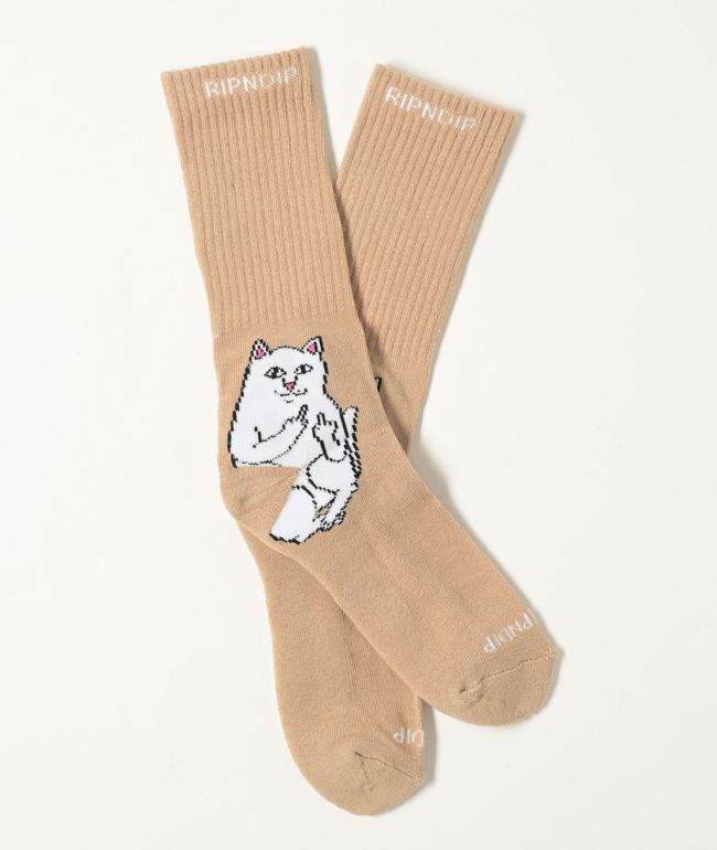 RIPNDIP Lord Nermal Tan Crew Socks - RIPNDIP