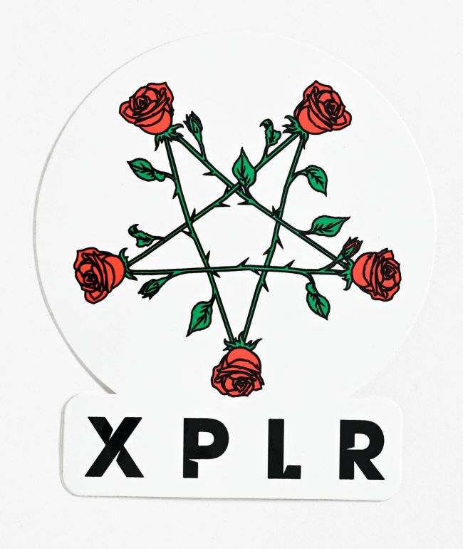 XPLR Pentagram Rose Sticker - XPLR