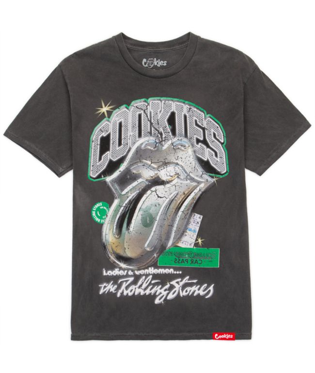 【Cookies】ローリングストーンズ FADED BLACK 黒 半袖Tシャツ Cookies】ローリングストーンズ FADED BLACK 黒 半袖Tシャツ (T