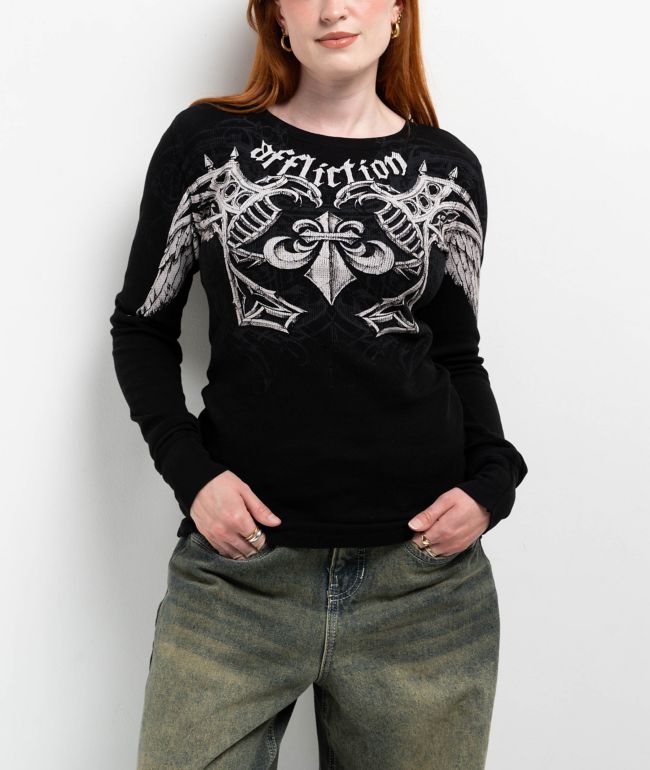 【SATIIIZ】Salon printed knit long sleeve t-shirt Adish Logo Long Sleeve T-Shirt x Western Hydrodynamic
