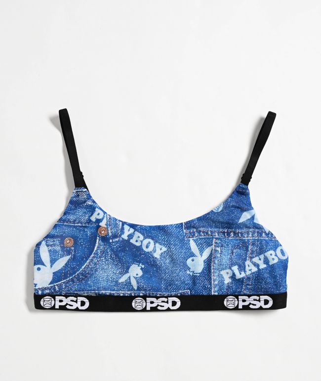 PSD x Playboy Denim Mesh Blue Bralette - PSD Underwear