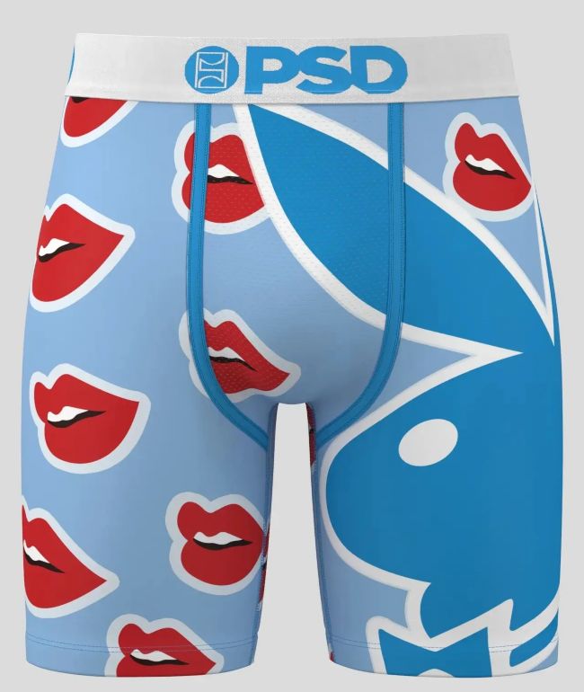 PSD x Playboy Lips Blue Boxer Briefs - PSD Underwear
