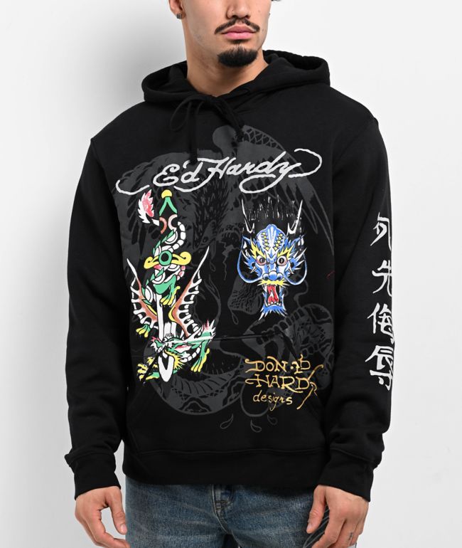 Ed Hardy Panther Tiger Brown Hoodie
