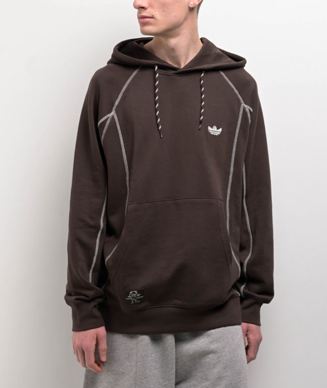 ミュージシャン EMBROIDERY LOGO HOODIE / CHOCOLATE BROWN Chocolate Work Label Brown Hoodie | Zumiez