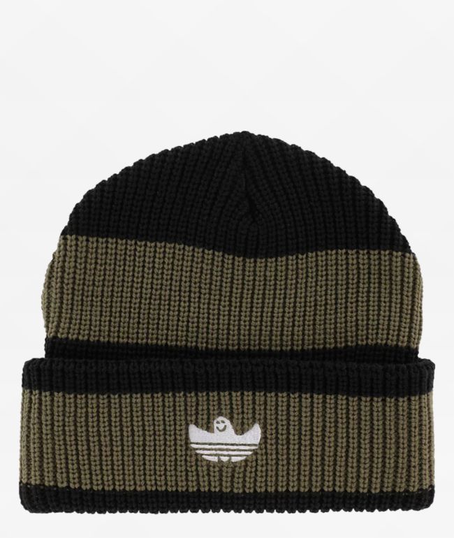 adidas Shmoofoil Strata Olive and Black Beanie - adidas