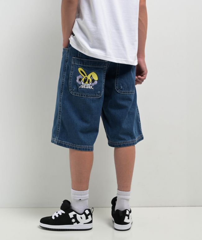 【MUCENT】 SLAP PIGMENT WASHING L LOGO DENIM SHORTS MUCENT】 SLAP PIGMENT WASHING L LOGO DENIM SHORTS MUCENT