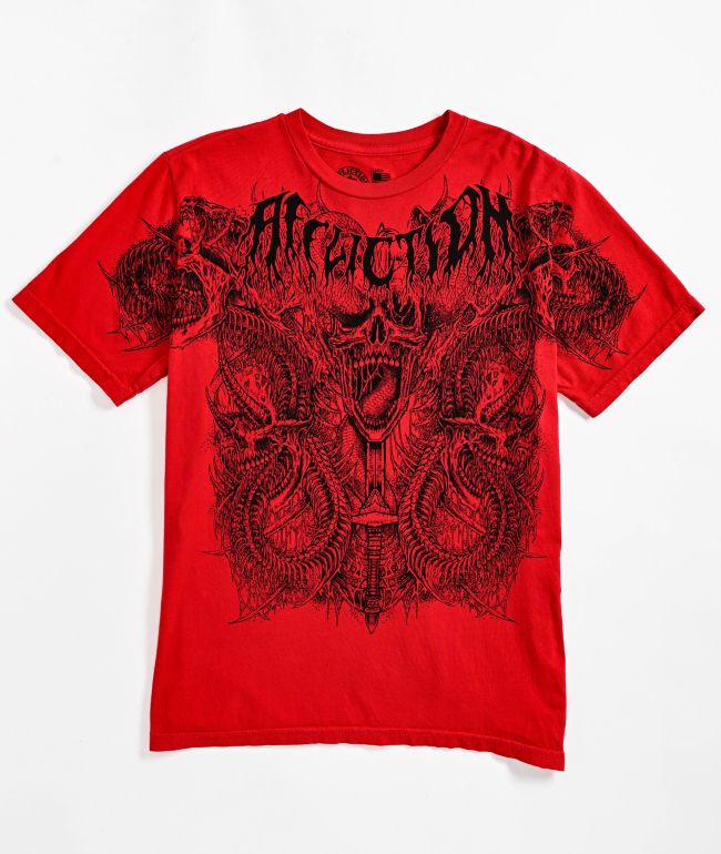 Affliction Kids Caustic Abyss Red T-Shirt - Affliction
