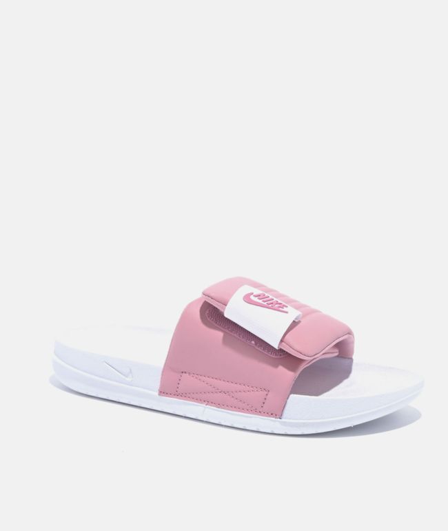 Nike Offcourt Adjust White & Pink Slide Sandals - Nike