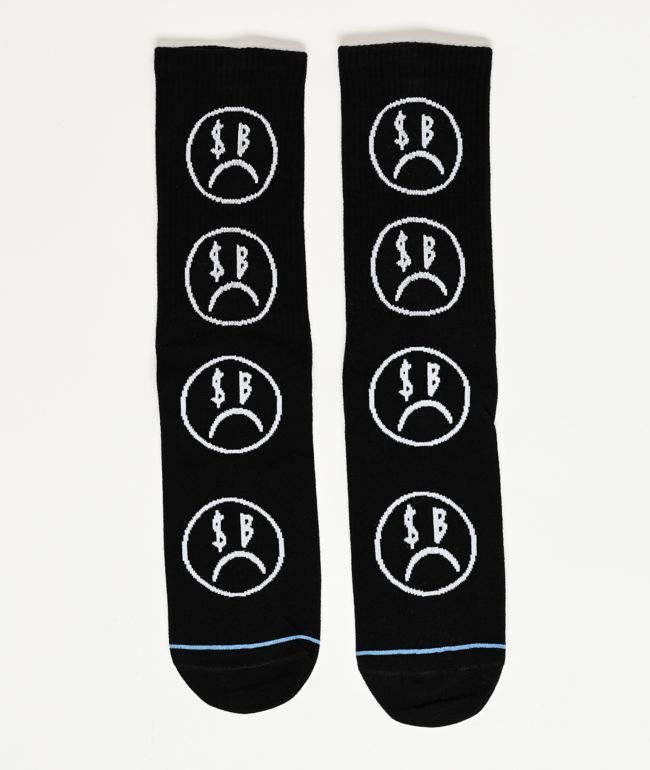 $AD BOYZ By Junior H Logo Black Crew Socks - SAD BOYZ