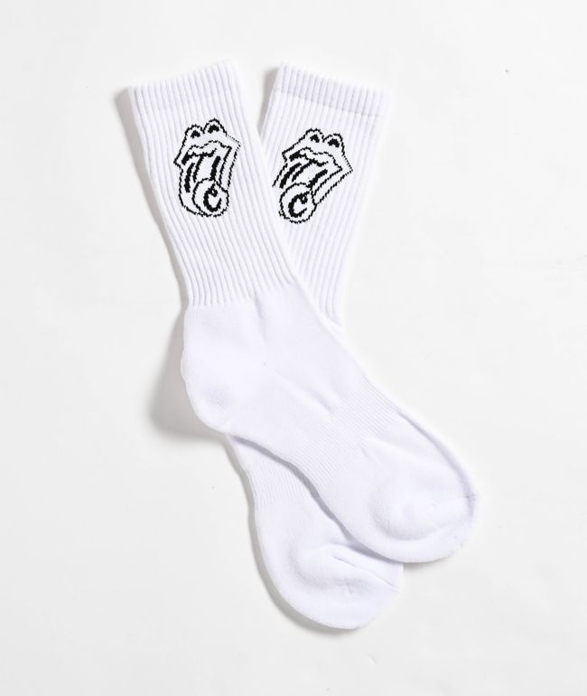 Cookies x The Rolling Stones Scratchboard White Crew Socks - Cookies Clothing