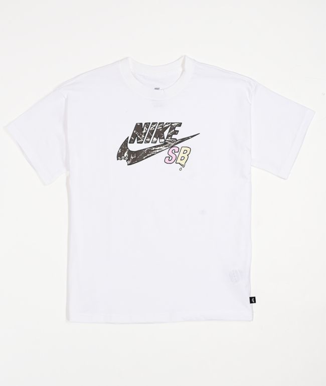 Nike SB ホワイト Tシャツ スケートボード 刺繍ロゴ - メルカリ