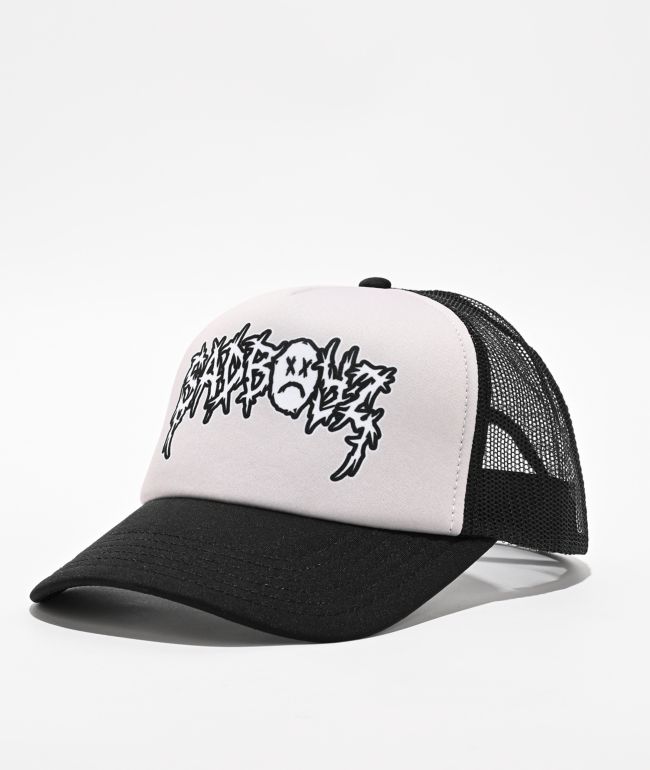 $AD BOYZ by Junior H Two Tone Grey & Black Trucker Hat - SAD BOYZ