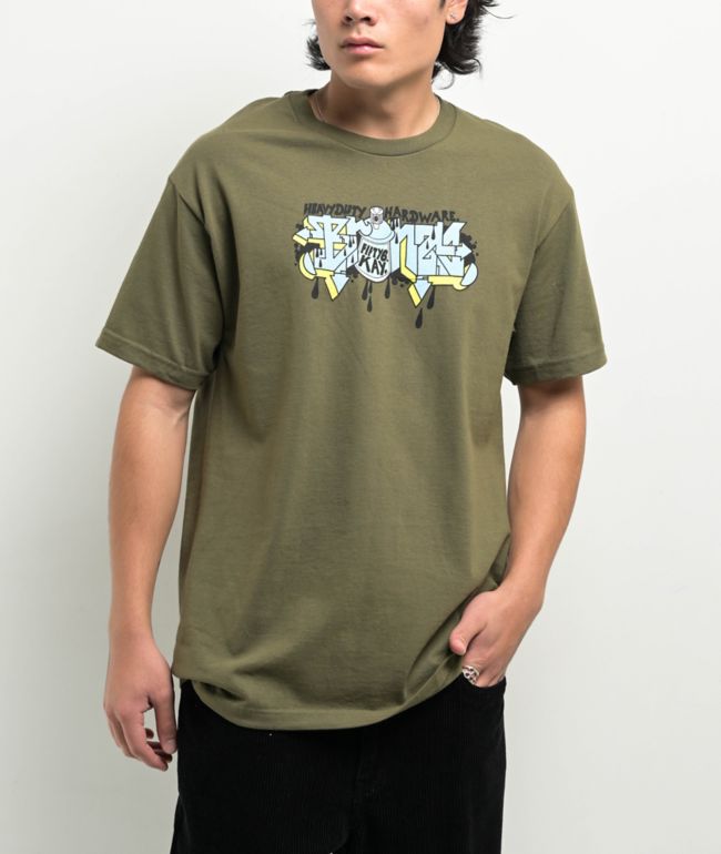 Von Dutch☆ロゴ プリント コットン 半袖Ｔシャツ グリーン Von Dutch☆ロゴプリント コットン 半袖 Tシャツ グリーン