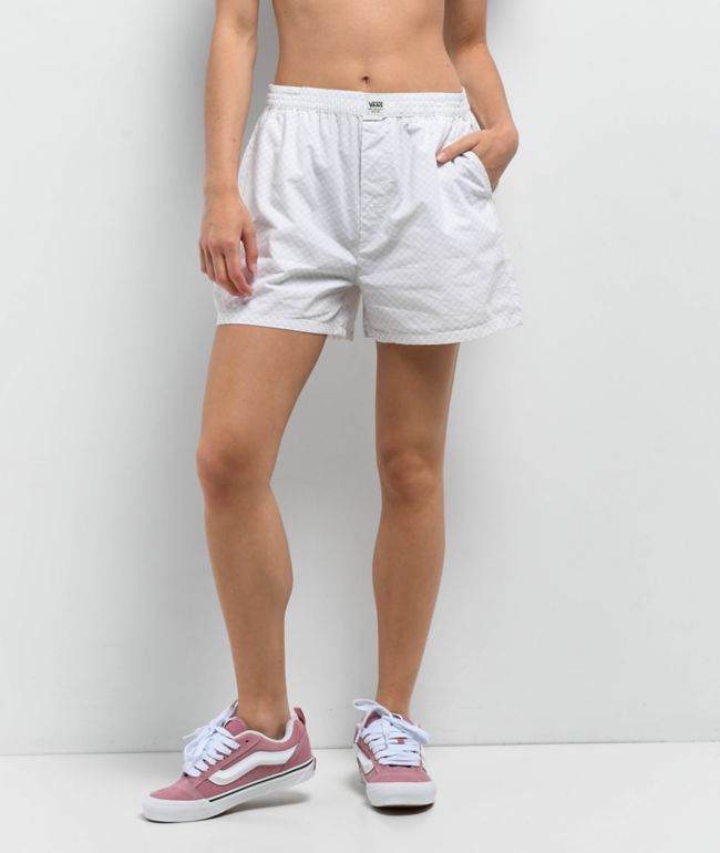 Vans Alicia Checkerboard White Boxer Shorts - Vans