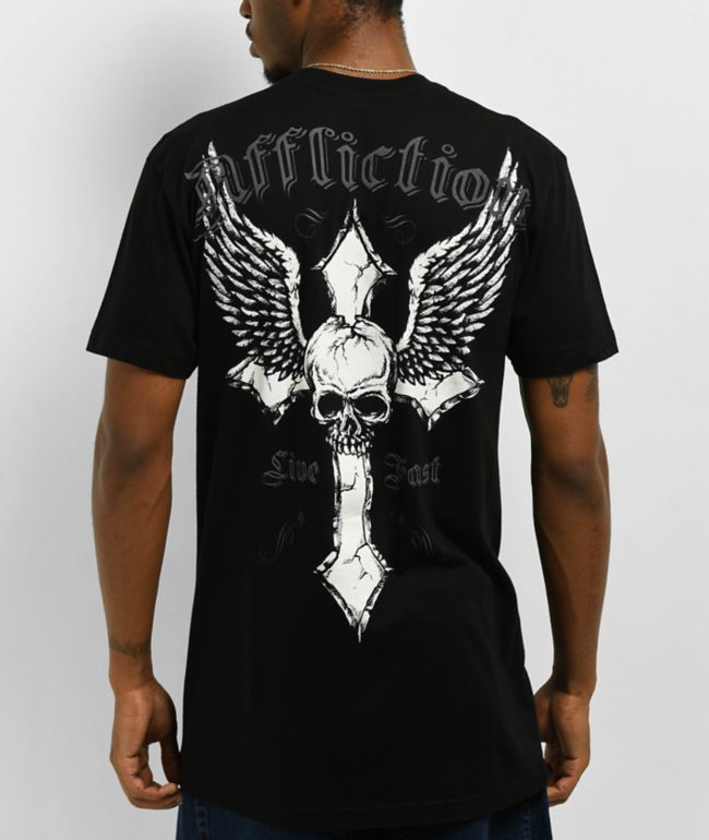 Affliction Spiker Reflective Black T-Shirt | Zumiez
